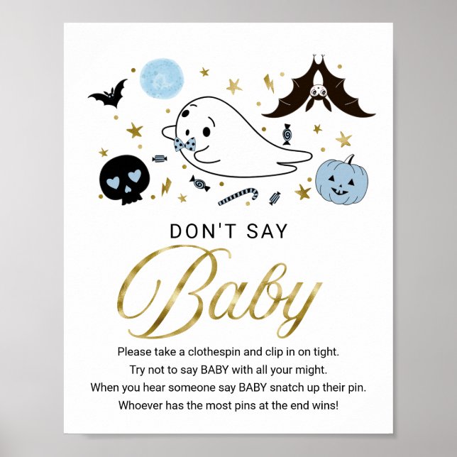 Póster Un lindo Baby Shower de Halloween no dice Rótulo d (Frente)