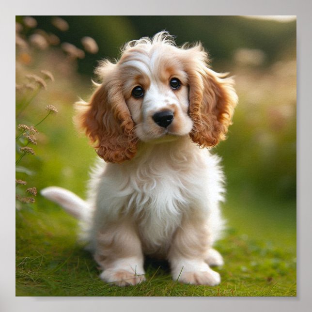 Póster Un lindo cachorro de Clumber Spaniel (Frente)