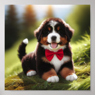 Póster Un lindo cachorro de montaña de Berna