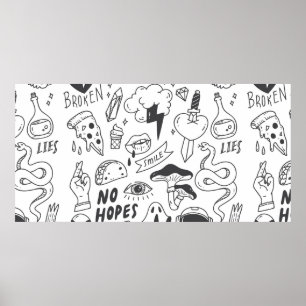 Póster Un lindo doodle de graffiti