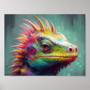 Póster Un Lizard Muy Colorido