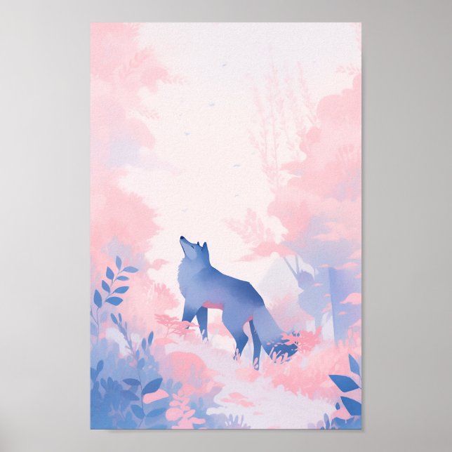 Póster Un lobo en la nieve (Frente)