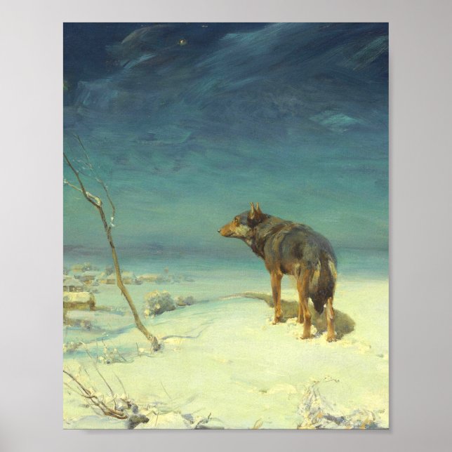 Póster Un lobo solitario Samotny Wilk Alfred Wierusz Kowa (Frente)