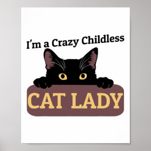 Póster Un loco gato sin niños Lady Kamala Harris 2024 Pre