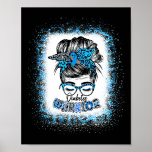 Póster Un loco guerrero de la diabetes de un bolo azul de