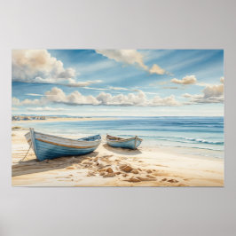 Póster Un lugar tranquilo junto al océano