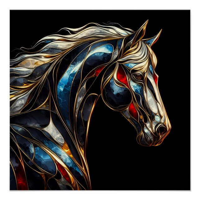 Póster Un majestuoso Stallion - AI en movimiento (Anverso)