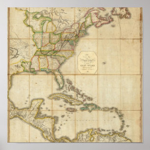 Póster Un mapa correcto de los Estados Unidos