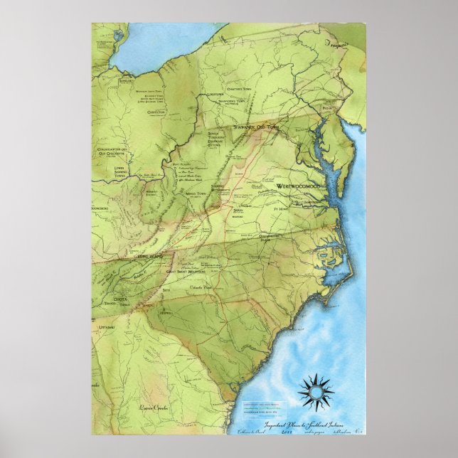 Póster Un mapa de lugares importantes para los indios del (Frente)