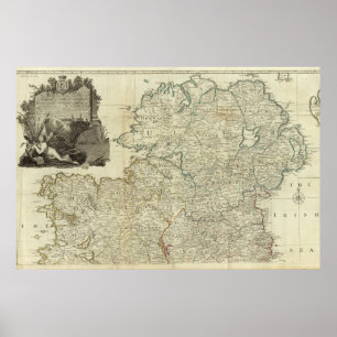 Póster Un mapa del reino de la sección septentrional de