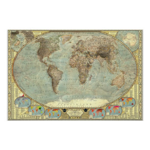 Póster Un mapa mundial de estereotipos