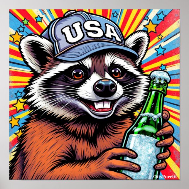 PÓSTER UN MAPACHE BORRACHO ENTRA EN UN BAR-5 (Frente)