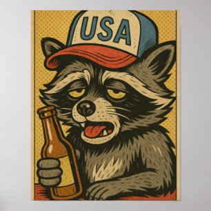 PÓSTER UN MAPACHE BORRACHO ENTRA EN UN BAR-6