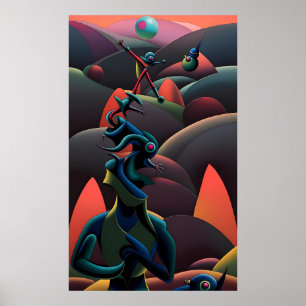 Póster Un Martini aterriza en el planeta de las aceitunas