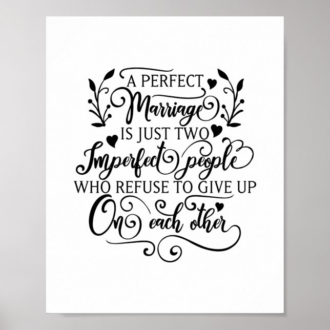 Póster Un matrimonio perfecto es sólo dos personas imperf (Frente)