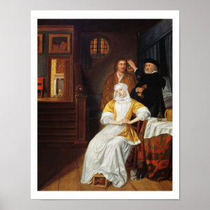 Póster Un médico que visita a una señora joven en un
