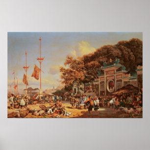 Póster Un mercado en Macao