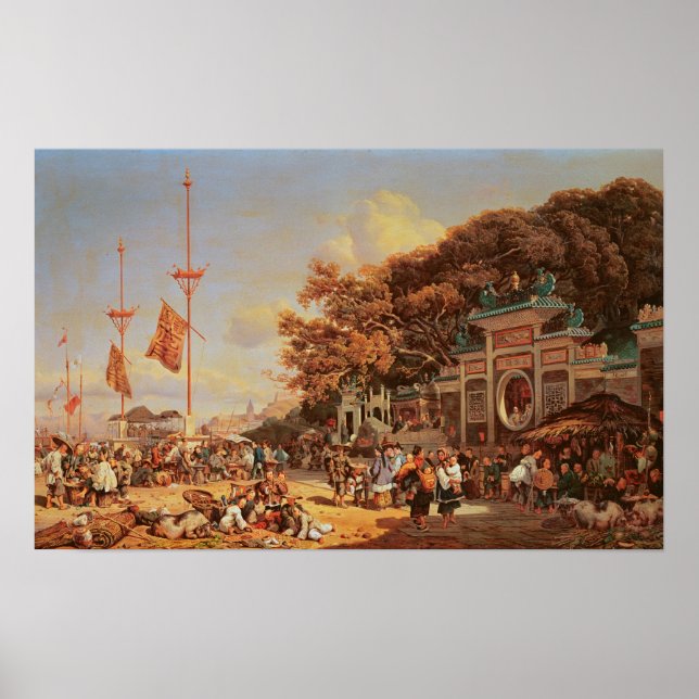 Póster Un mercado en Macao (Frente)
