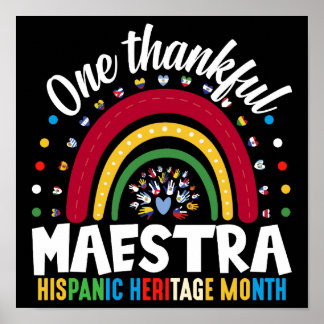 Póster Un mes de la herencia hispana de la maestra agrade
