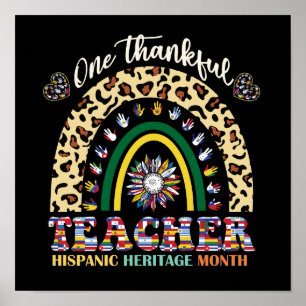 Póster Un mes de la herencia hispana de un profesor agrad