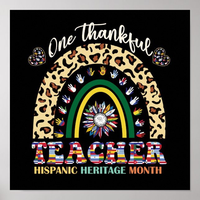 Póster Un mes de la herencia hispana de un profesor agrad (Frente)