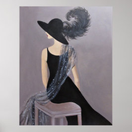 PÓSTER UN MODELO DE MODA DE VINTACIÓN