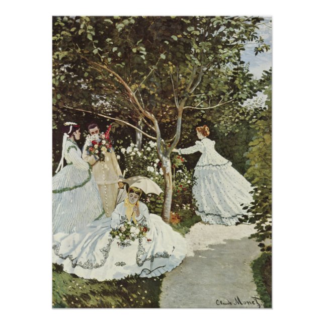 Póster Un molino de viento en Zaandam Claude Monet (Anverso)