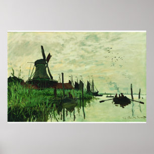 Póster Un Molino En Zandam 2 - Claude Monet - 1871