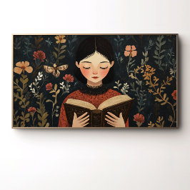 Póster Un momento tranquilo con un libro