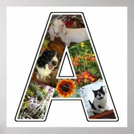 Póster Un monograma crea su propio Collage de fotos de 6 