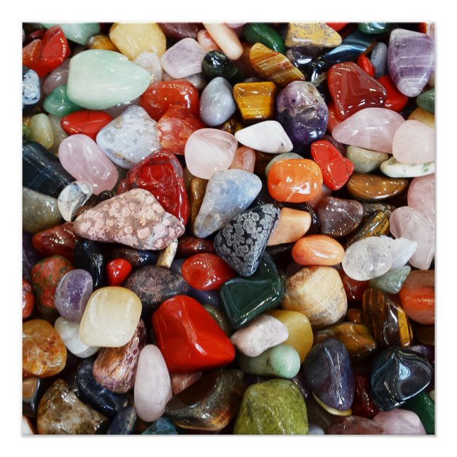 Póster un montón de piedras de colores hermosos (Anverso)