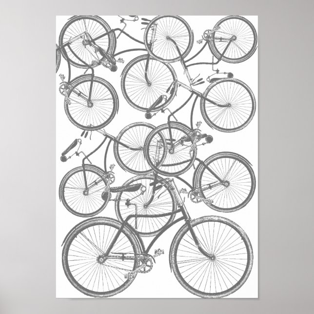 Póster Un mosaico de bicicletas (Frente)