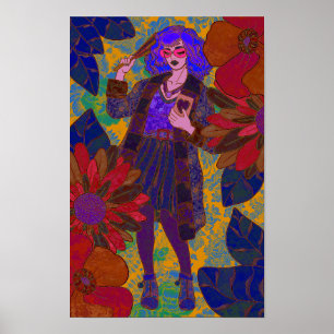 Póster Un mundo de flores