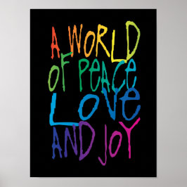 Póster Un mundo de paz, amor y alegría