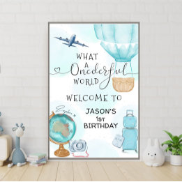 Póster Un mundo maravilloso Bienvenida a los niños primer