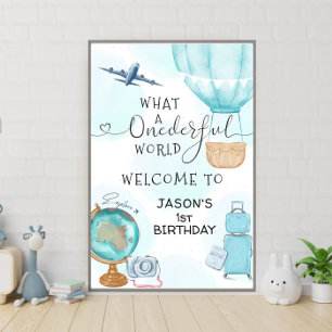 Póster Un mundo maravilloso Bienvenida a los niños primer