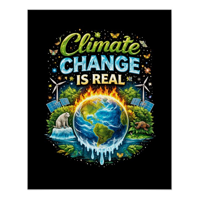 Póster Un mundo que se calienta (Anverso)