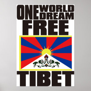 PÓSTER UN MUNDO UN SOÑAR TIBET LIBRE