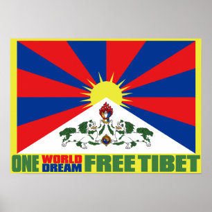 PÓSTER UN MUNDO UN SOÑAR TIBET LIBRE