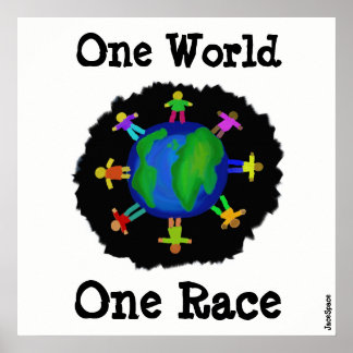 Póster Un mundo, una raza