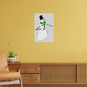 Póster un muñeco de nieve