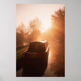 Póster Un Narrowboat en el cartel del canal de Oxford