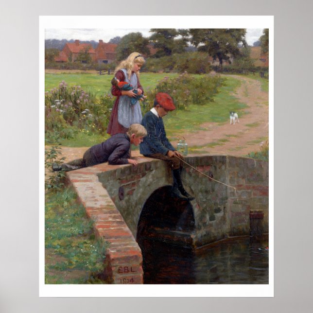 Póster Un Nibble, 1914 (petróleo en el panel) (Frente)