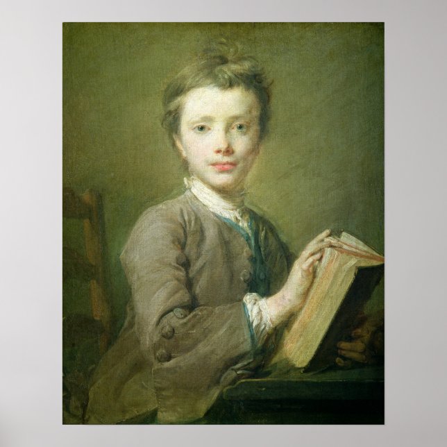 Póster Un niño con un libro, c.1740 (Frente)