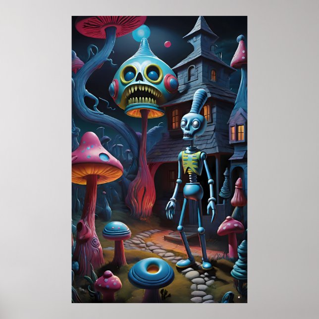 Póster Un niño golpea Groll Town - Ken Gage Art (Frente)