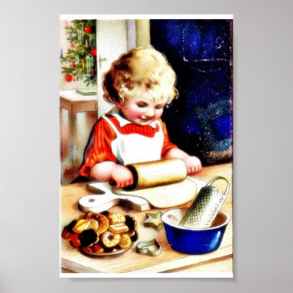 Póster Un niño haciendo chapathi