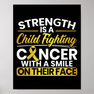 Póster Un Niño Lucha Contra El Cáncer Con Una Sonrisa En