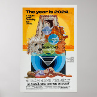 Póster Un niño y su poster de cine Perro