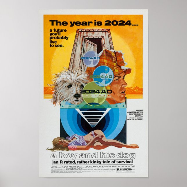 Póster Un niño y su poster de cine Perro (Frente)
