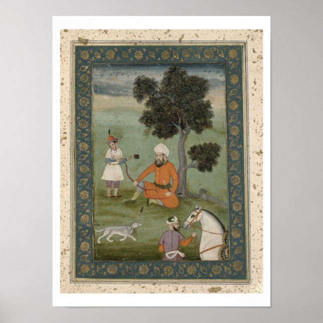Póster Un noble transoxonio sentado bajo un árbol, por fa (Frente)